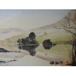 A watercolour, Christine Baines, Misty Morning Rydal, signed, attributed verso, 27 x 36cm, framed