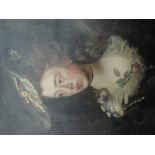 An oil painting, Rennie, Portrait of Mary Gainsborough, attributed verso, 80 x 66cm, framed