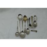 A selection of HM silver and white metal spoons stamped sterling/925 including souvenir, salt,