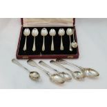 A small selection of HM silver tea and coffee spoons of various forms and hallmarks, approx 175.7g