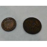 A Bronze General Lafayette Medallion along with a German WW1 Lustitania Medal