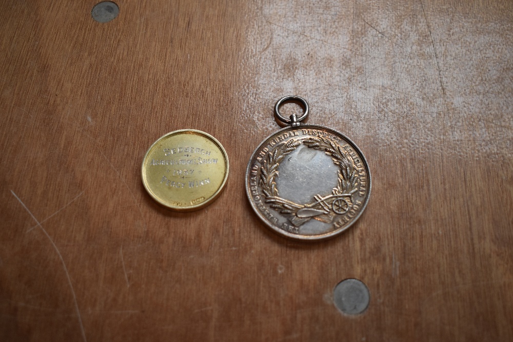 Two Agricultural Medallions, one white metal inscribed Westmoreland and Kendal District Agricultural - Image 2 of 2