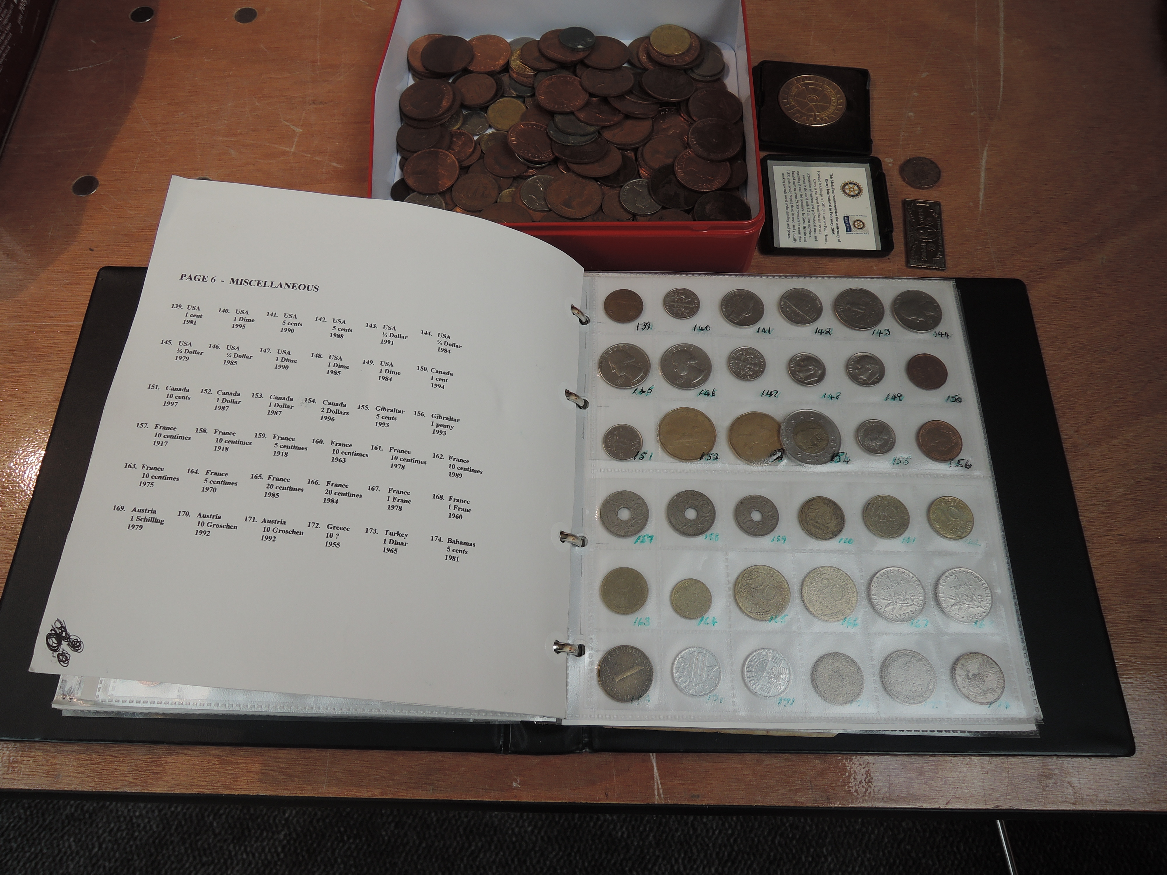 An album and tin of GB and World Coins and Banknotes - Image 2 of 4