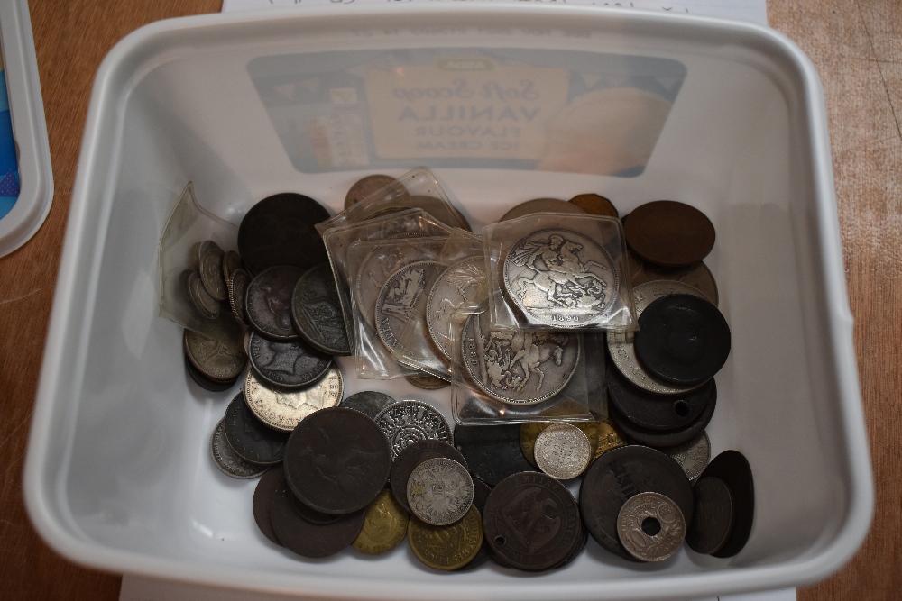 A collection of mainly GB Coins including 4 Victoria Crowns and a 1902 Crown