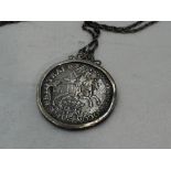 A Silver 1711 Dutch Ducaton in Silver mount with chain, from the wreck of the De Liefde sunk 1711,
