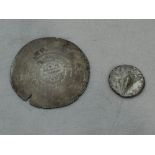 An early Islamic Silver Drachma Coin along with a Gorgian III Silver Coin