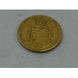 A Gold George IV 1825 Bare Head Sovereign with crown shield on reverse, in plastic case