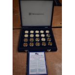 The US Gold Plated Presidential Dollars Collection, 28 coins in case