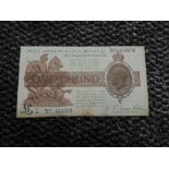 A United Kingdom of Great Britain & Northern Ireland Third Fisher Issue One Pound Note, Z194 No