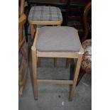 Two modern bar style kitchen stools