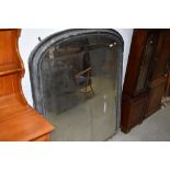 A Victorian ebonised overmantel mirror, in distressed state , width approx. 120cm