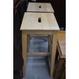 A pair of beech bar/kitchen stools