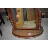 A Victorian stained frame toilet mirror