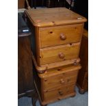 A pair of moden pine two drawer bedside chests, width approx. 47cm