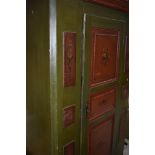 A Continental style painted wardrobe or hall robe, width approx. 132cm