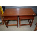 A vintage G plan style coffee table nest in teak, coffee table approx. 92 x 46cm