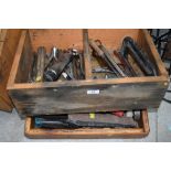 Two trays of vintage tools