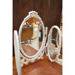 A vintage French style triptych dressing table mirror