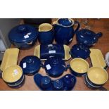 A selection of dinner and kitchen wares by Denby with the Blue and cream glaze