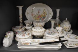 A mixed collection of floral ceramics including Coalport, Wedgewood,Spode and Crown Derby,