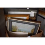 An original gilt and gesso plaster frame and similar artworks