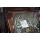 A selection of prints picture frames Victorian etchings