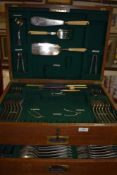 An impressive canteen of cutlery by Mappin and Webb including mother of pearl handles