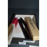 Four vintage fountain pens including Conway stewart and Platignum.