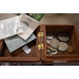 A selection of collectable coins and currency including groat and 1935 silver crown