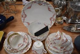 A part tea service by Aynsley having printed and hand decorated design