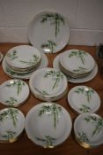 A large collection of vintage Noritake plates of varying size, including dinner plates and two sizes
