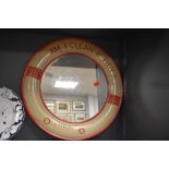 A vintage metal framed Lifebouy soap advertising mirror.