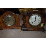 Two small size art deco design clocks including Elliott and Walker and Hall