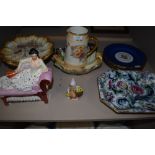 A selection of ceramics and blush ivory including Royal Bonn and Limoges