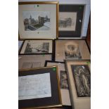 A selection of early etchings and prints including light of the world