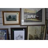 A selection of prints and original art work including Holm Ground Cottage Langdale