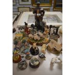 A box of decorative ornaments including Border Fine Arts, Leonardo, Lilliput etc