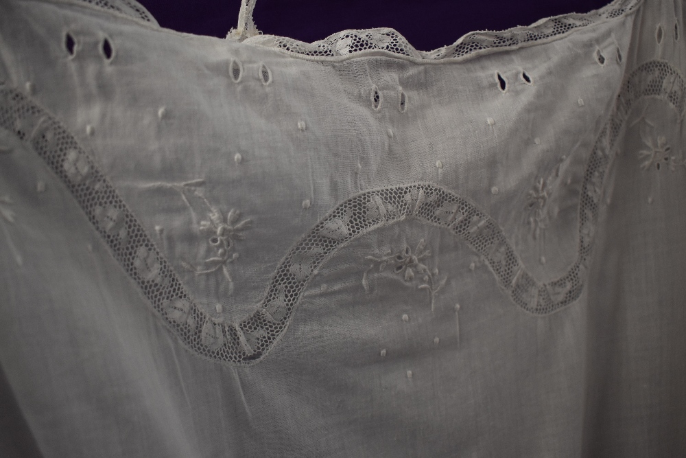 Two Edwardian white work all in one slips/Cami knickers. Pretty embroidery and scalloping - Image 5 of 5