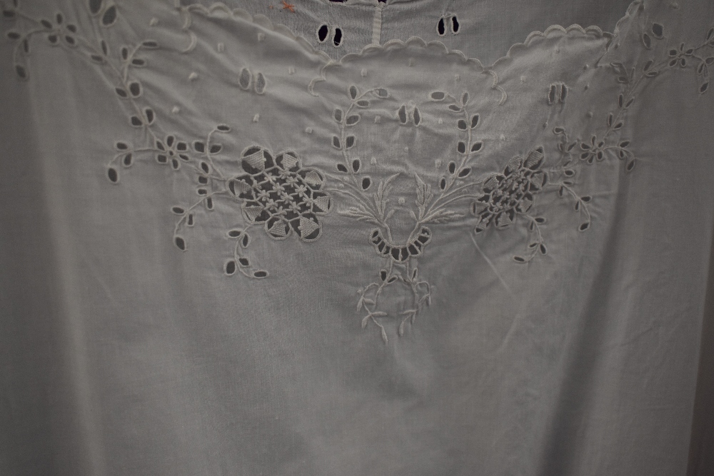 Two Edwardian white work all in one slips/Cami knickers. Pretty embroidery and scalloping - Image 4 of 5