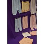 A lovely collection of vintage lingerie including bloomers, petticoats,bra,girdle and cami