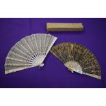 Two late 19th/early 20th century fans, both having sequins and spangles on gauze like fabrics.