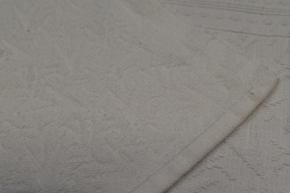 An antique white Marseille bed throw with floral motifs and similar. - Image 4 of 5