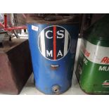 A civil service motoring association oil drum.