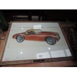 An original air brush painting of an MGA signed to back; Roy Williamson creative advertising 1956,