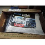 A box of Peugeot advertising literature, mainly 80s to present day, also includes 1958 commercial