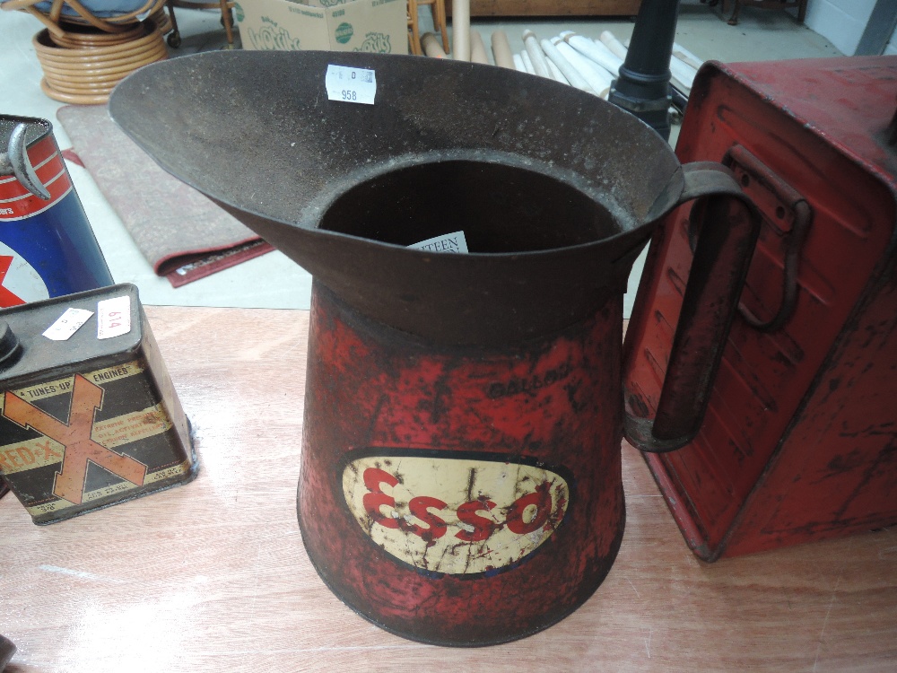 A vintage 1960s commercial Esso gallon Oil jug.