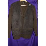 A gents vintage brown Glenhusky suede fronted cardigan,around 1960s.