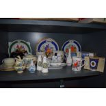A selection of ceramics including New Hall Hanley part tea service