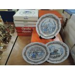 Fifteen Spode Christmas plates in boxes, 1970s and 80s.