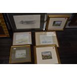 A selection of miniature prints and picture frames including water colours and similar